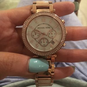 Mk Parker Rose Gold-Tone Watch